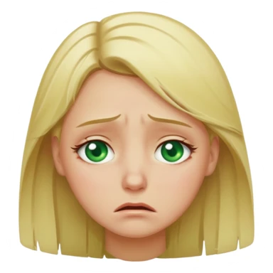 Very sad. Crying. Green eyes. Blonde hair  sticker