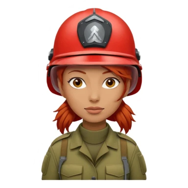 Female Soldier red hair sticker