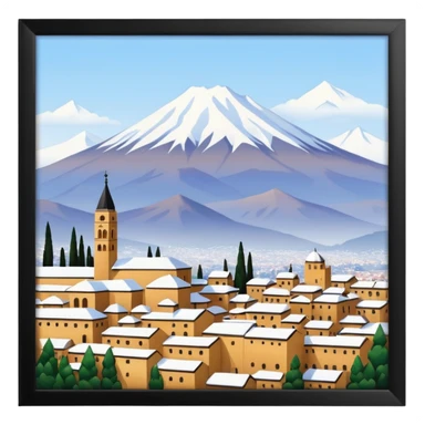 Granada con la montaña necada sticker