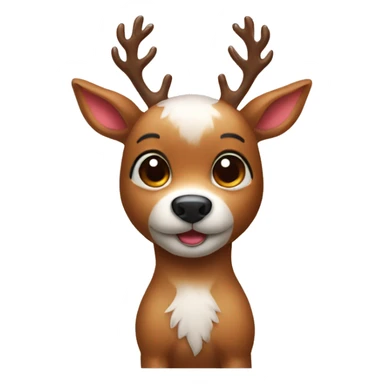 Cute Rudolph the deer with furry dog sticker