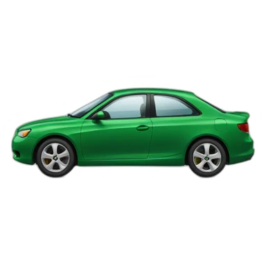 A car with black door green tyre sticker
