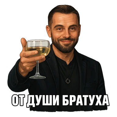 Из герой на фотографии сделай знаменитый мем с Ди Каприо из Великого Гэтсби, слегка рисованный, но при этом реалистичный объемный стиль, прозрачный фон sticker