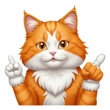Orange cat giving middle finger sticker