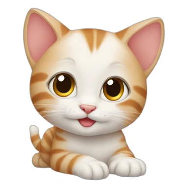 Baby cat lafing sticker