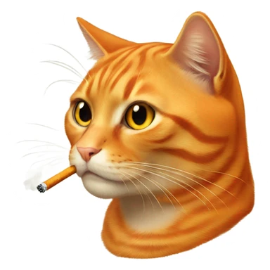 Orange cat smoking a cigarette  sticker