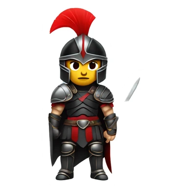 Fantasy spartan warrior male wearing detailed black armor with a red plumed helmet
 sticker