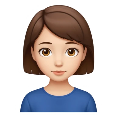Cute girl with short brown hair sticker