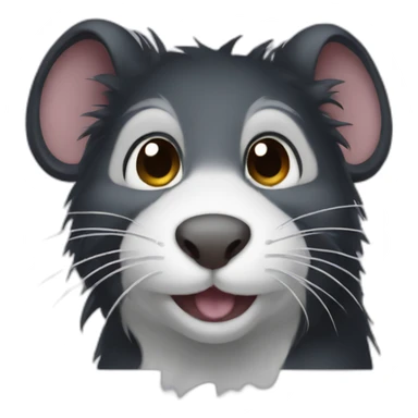 rat with long black hair sticker
