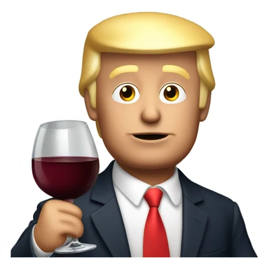 trump drinking wine sticker