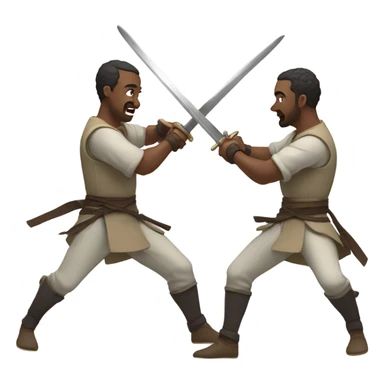 two guys swordfighting sticker