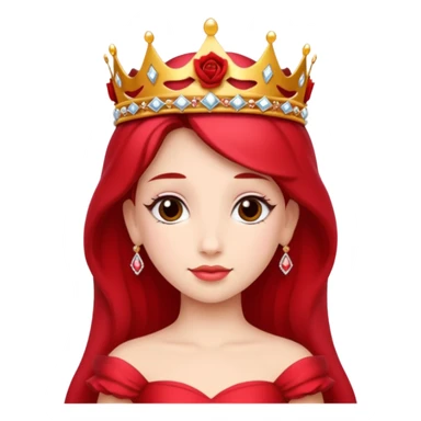 Red rose princess tiara sticker