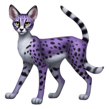 Epic Edgy Black Purple White ethereal Serval-Fionbri full body sticker