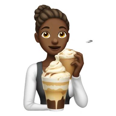 girl eating affogato sticker