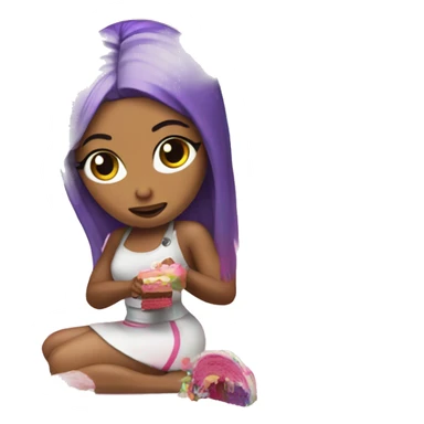 nicki minaj eating a rainbow cake sticker