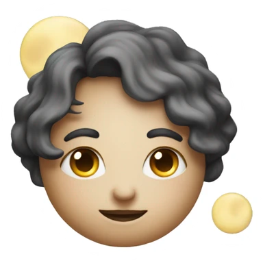 Moon astrology symbol with cute face sticker