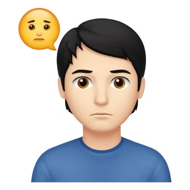 ligth black hair man thinking sticker