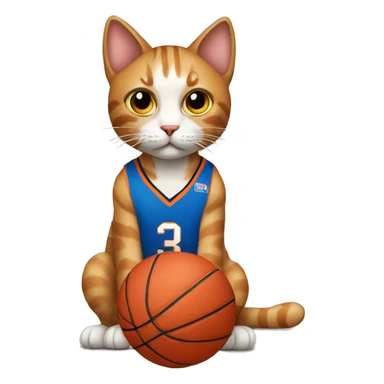 Cat wearing basketball jersey  sticker