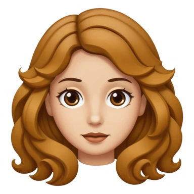 Crea un emoji de una persona con piel blanca pero no tan pálida con pelo castaño claro y ondas con ojos marrones muy pocas pecas  sticker