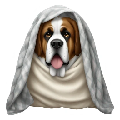 A Saint Bernard under a blanket sticker