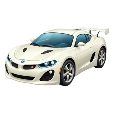 Auto blanco andando en carretera sticker