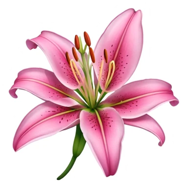 Pink lily flower sticker