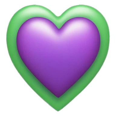Green purple pink heart  sticker