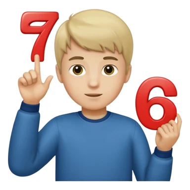 boy holding up number 67 sticker