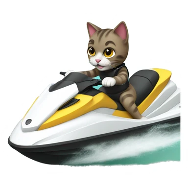 Cat on a jet ski  sticker