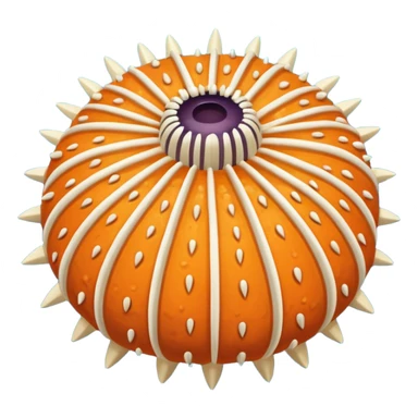 Create a opened half sea urchin emoji sticker