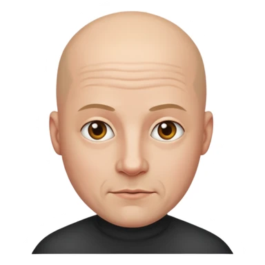realistic portrait of bald man sticker