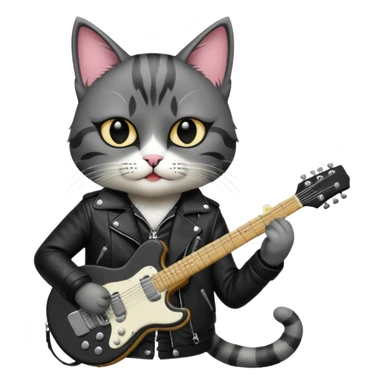 rock n roll cat sticker