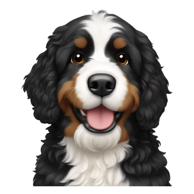 Black mini bernedoodle sticker