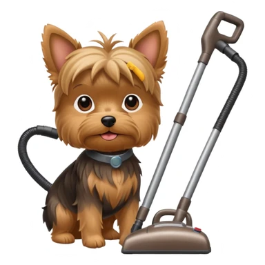 Yorkie dog with a vaccum sticker