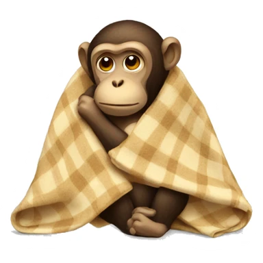 sad monkey with blanket  sticker