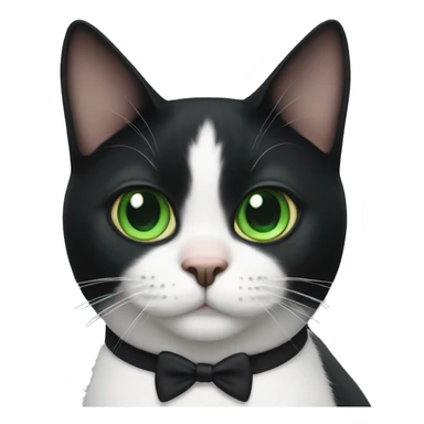 Tuxedo cat with big green eyes sticker