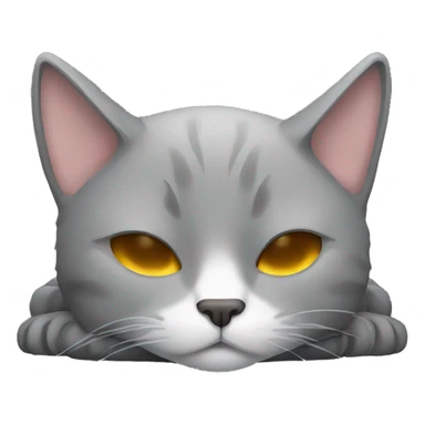 Grey cat sleeping sticker