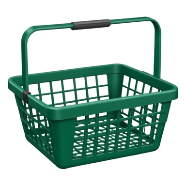 Dark green empty grocery basket sticker