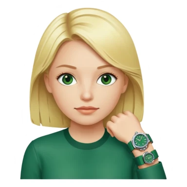 Breitling green faced watch on blonde girl wrist  sticker