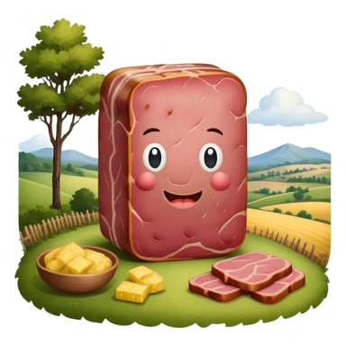 Rembrandt style spam meat countryside landscape  sticker