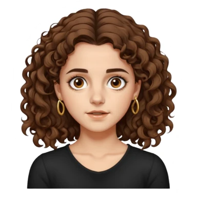 full body, very beautiful italian girl, dark brown eyes, looking like Emma Watson, with curly and big volume very bright brown hair, and a golden piercing ring in nose on left side, pullups

 sticker