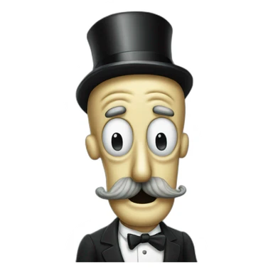 Squidward with Charlie Chaplin mustache sticker