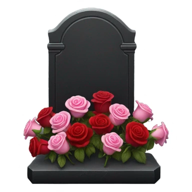 black grave with roses sticker