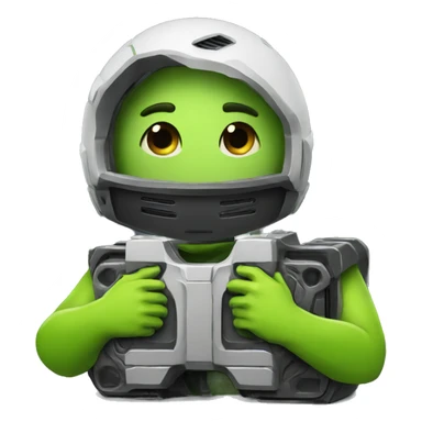 friendly emoji hugging an NVIDIA gpu sticker