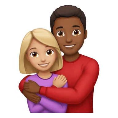 black guy with a girl in a side hug sticker