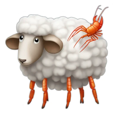 Un mouton avec une langouste sticker