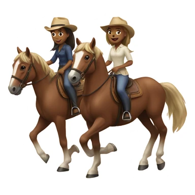 Two girl horse riders sticker