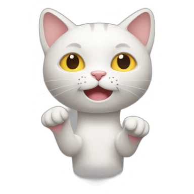 A cat with big human hands sticker