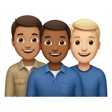 Three men friends sticker