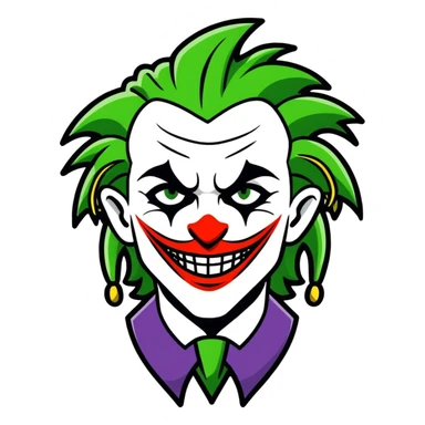 2019 movie joker with green dreadlocks sticker