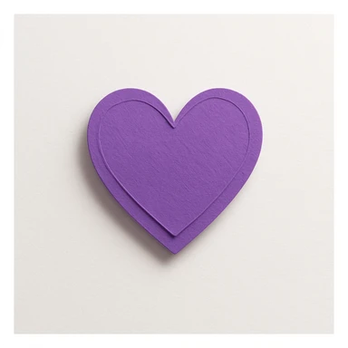 purple heart, paper craft style, layered paper look, no text, transparent background sticker